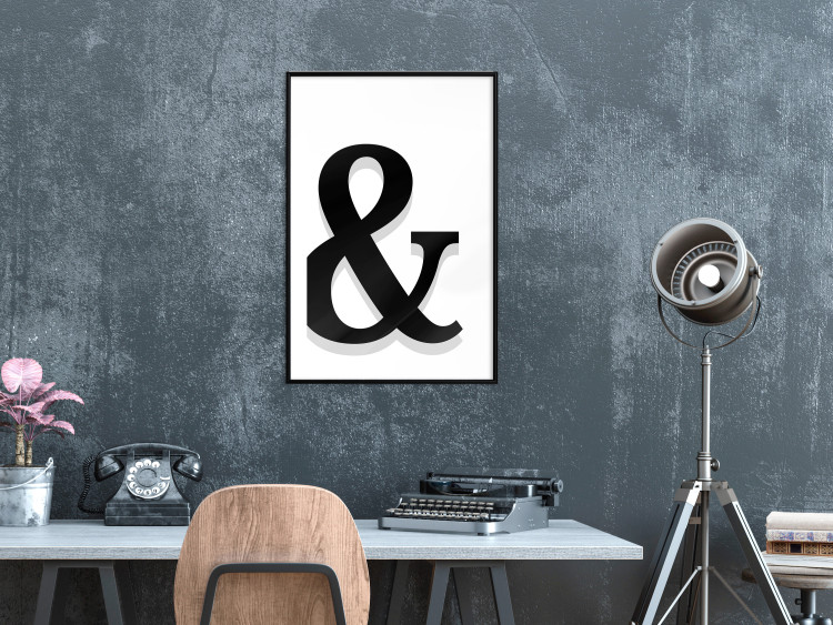 Poster Ornamental Letter - black alphabet letter casting a shadow on a white background 122898 additionalImage 6