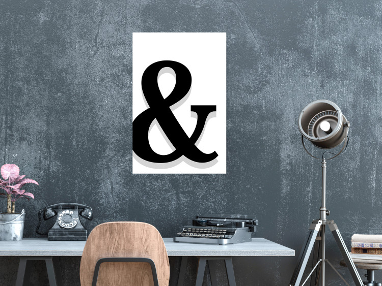 Poster Ornamental Letter - black alphabet letter casting a shadow on a white background 122898 additionalImage 23