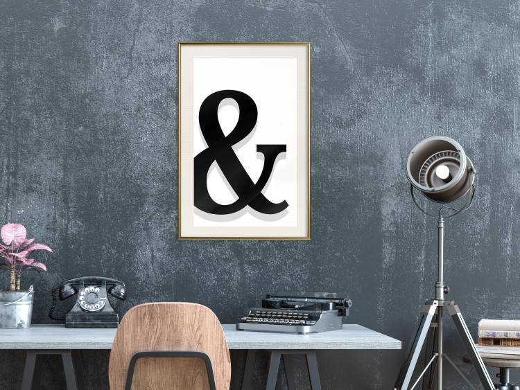 Poster Ornamental Letter - black alphabet letter casting a shadow on a white background 122898 additionalImage 21