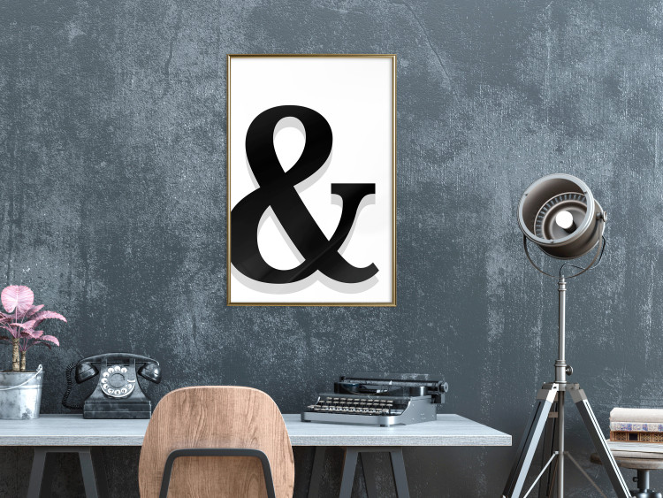 Poster Ornamental Letter - black alphabet letter casting a shadow on a white background 122898 additionalImage 5