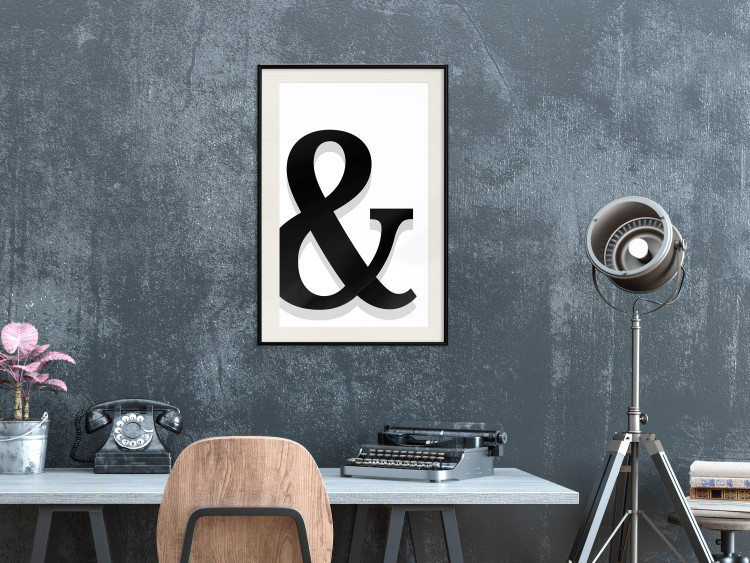 Poster Ornamental Letter - black alphabet letter casting a shadow on a white background 122898 additionalImage 22