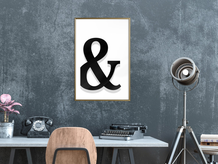 Poster Ornamental Letter - black alphabet letter casting a shadow on a white background 122898 additionalImage 15