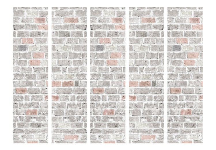 Room Separator Spring Shade II - texture of brick with gray and orange hues 122998 additionalImage 3