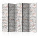 Room Separator Spring Shade II - texture of brick with gray and orange hues 122998