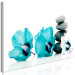 Canvas Art Print Feng shui composition - stones and blue flowers on a white background 123398 additionalThumb 2