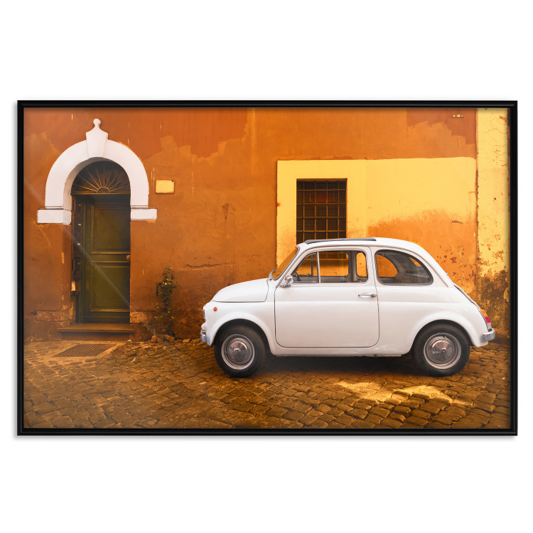 Wall Poster Italian Alley - car on street against orange architecture backdrop 123798 additionalImage 18