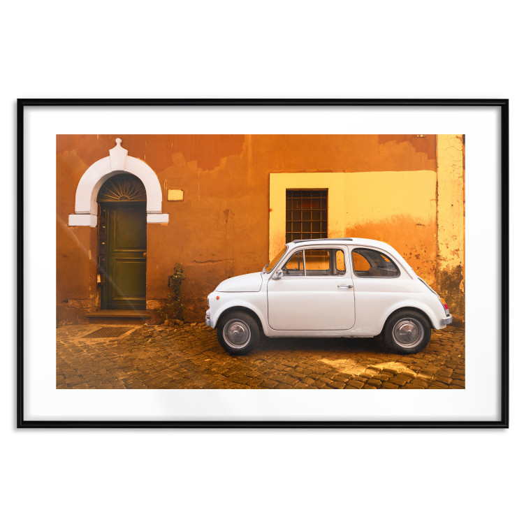 Wall Poster Italian Alley - car on street against orange architecture backdrop 123798 additionalImage 15