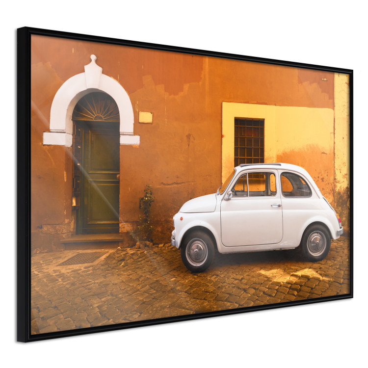 Wall Poster Italian Alley - car on street against orange architecture backdrop 123798 additionalImage 6