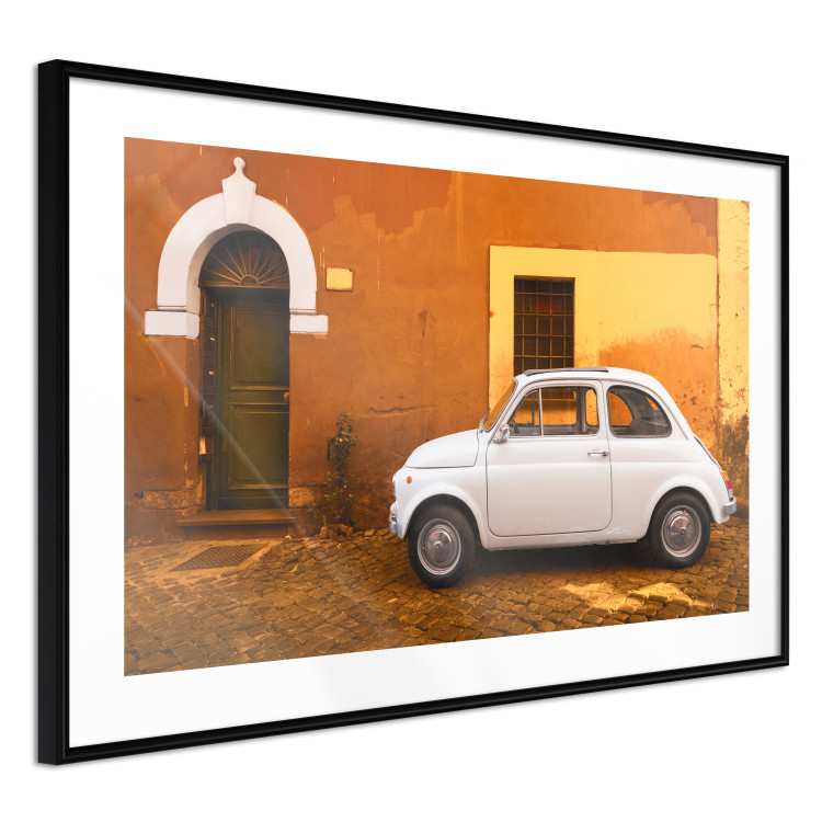 Wall Poster Italian Alley - car on street against orange architecture backdrop 123798 additionalImage 3