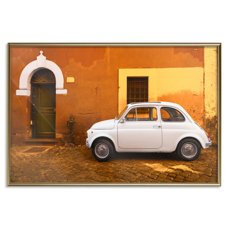 Wall Poster Italian Alley - car on street against orange architecture backdrop 123798 additionalImage 16