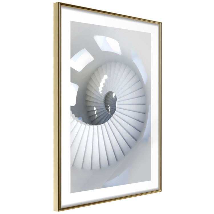 Wall Poster Downward Path - architecture of white stairs in abstract motif 123898 additionalImage 6