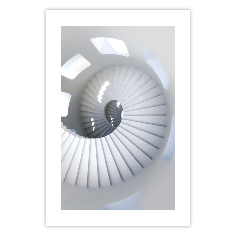 Wall Poster Downward Path - architecture of white stairs in abstract motif 123898 additionalImage 19