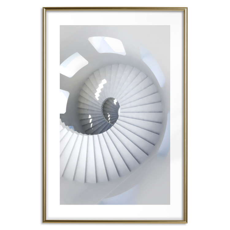 Wall Poster Downward Path - architecture of white stairs in abstract motif 123898 additionalImage 14