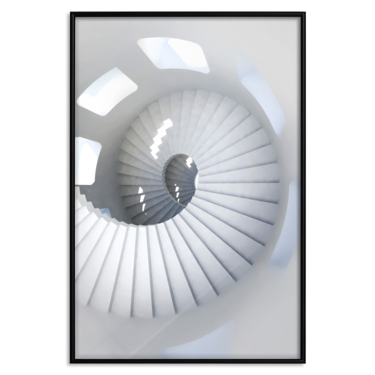 Wall Poster Downward Path - architecture of white stairs in abstract motif 123898 additionalImage 18