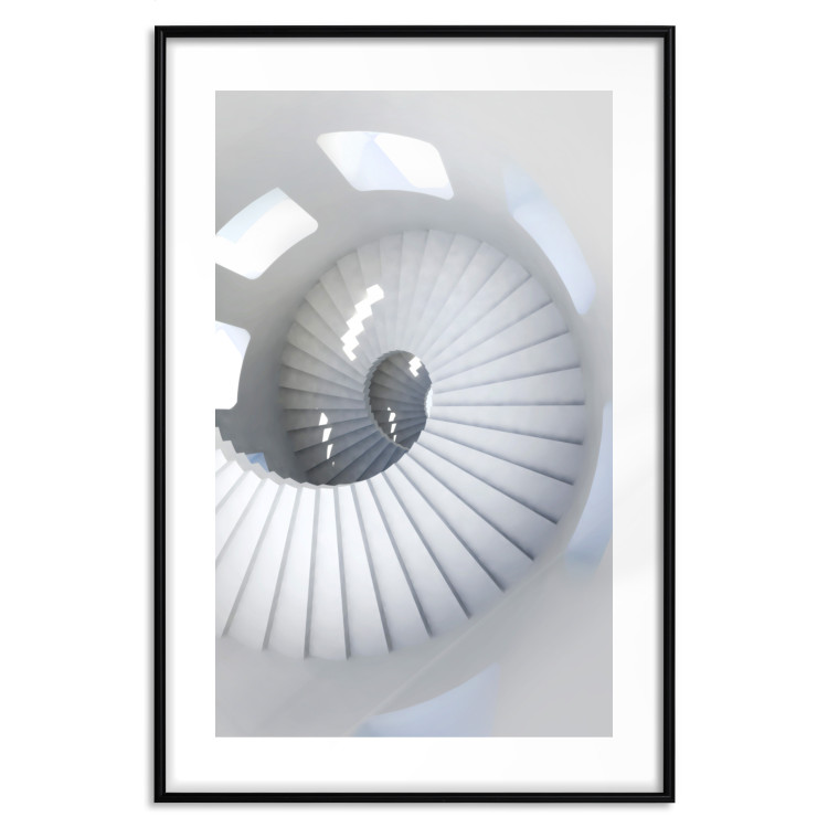 Wall Poster Downward Path - architecture of white stairs in abstract motif 123898 additionalImage 15