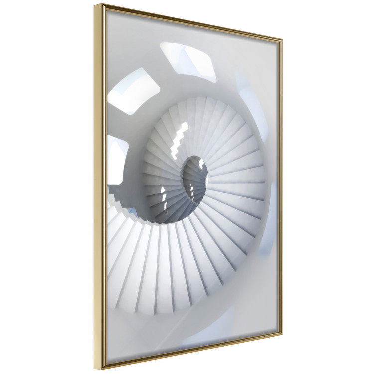 Wall Poster Downward Path - architecture of white stairs in abstract motif 123898 additionalImage 12
