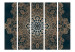 Room Divider Screen Intricate Design II (5-piece) - golden oriental Mandala in black 124098 additionalThumb 3