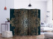 Room Divider Screen Intricate Design II (5-piece) - golden oriental Mandala in black 124098 additionalThumb 2