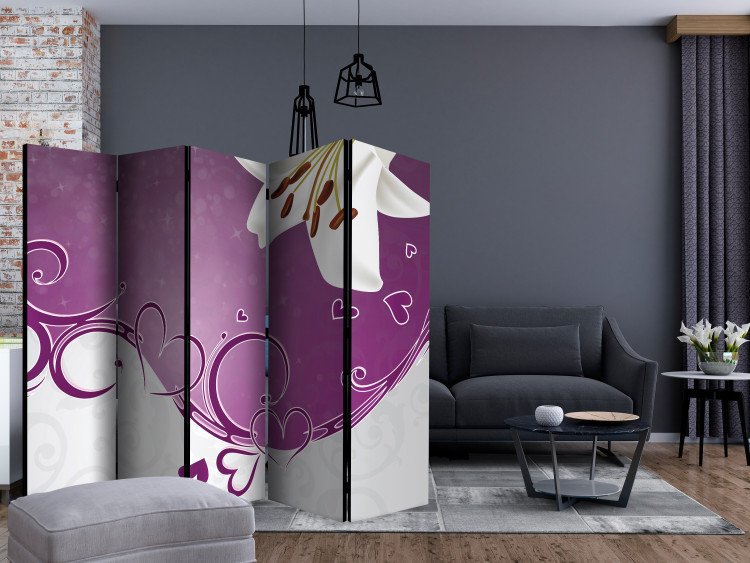 Room Divider Melody of Love II (5-piece) - romantic abstraction in ornaments 124198 additionalImage 4