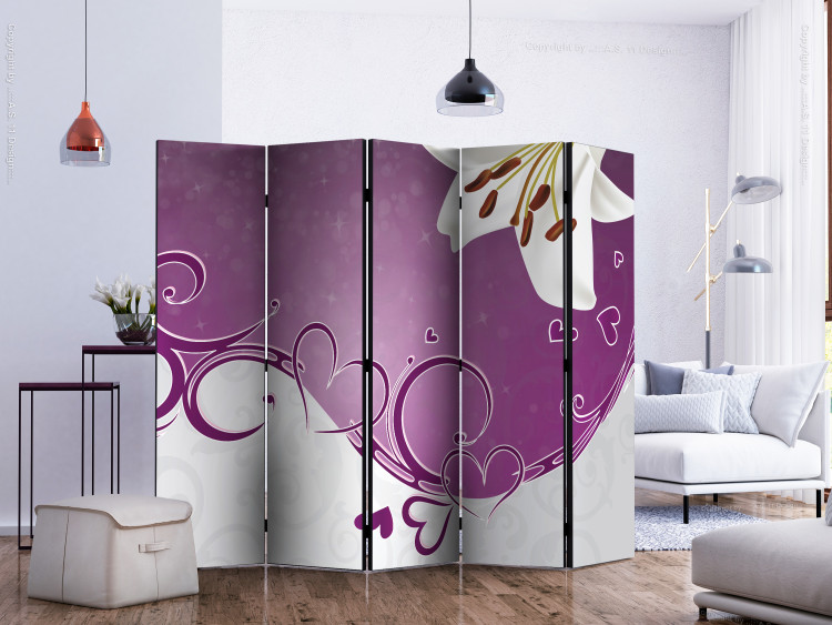Room Divider Melody of Love II (5-piece) - romantic abstraction in ornaments 124198 additionalImage 2