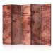 Folding Screen Red Sheet II (5-piece) - composition with a stone texture 124298