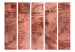 Folding Screen Red Sheet II (5-piece) - composition with a stone texture 124298 additionalThumb 3