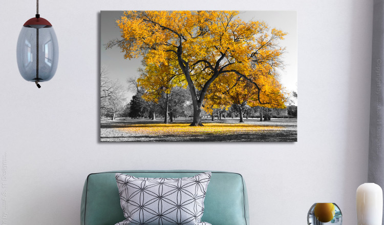 Large canvas print Autumn in the Park (Gold) [Large Format] 125598 additionalImage 5
