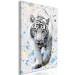 Canvas White Tiger (1-part) vertical - animal with colorful additions 127798 additionalThumb 2