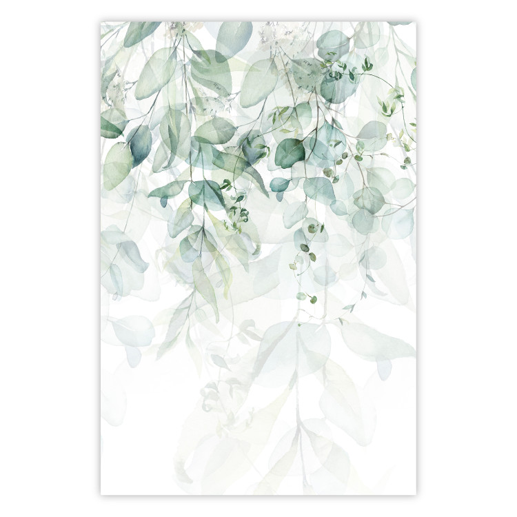 Poster Gentle Touch of Nature - jungle leaves composition on white background 127898