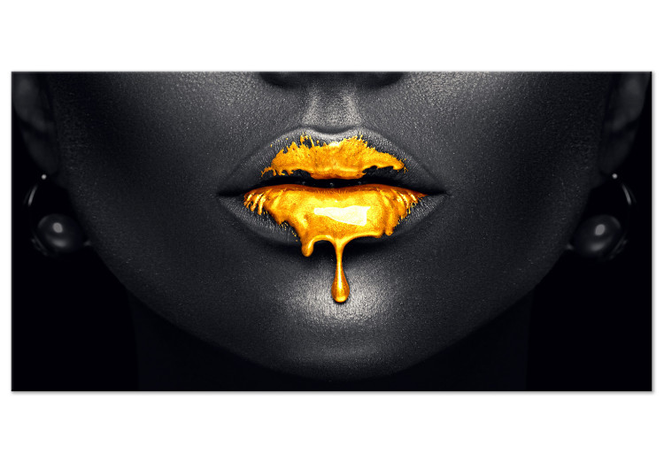 Large canvas print Gold Lips II [Large Format] 128498