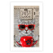 Poster Cat with Coffee - funny composition with domestic pet and text in the background 129098 additionalThumb 19