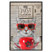 Poster Cat with Coffee - funny composition with domestic pet and text in the background 129098 additionalThumb 16