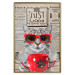Poster Cat with Coffee - funny composition with domestic pet and text in the background 129098 additionalThumb 17