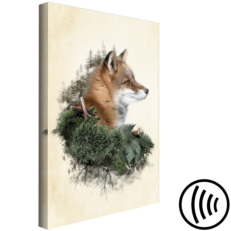 Canvas Mr. Fox (1-piece) Vertical - fancifully depicted fox on a light background 130398 additionalImage 6