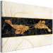 Canvas Print Golden leaves on black marble - art deco style abstraction 131698 additionalThumb 2