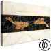 Canvas Print Golden leaves on black marble - art deco style abstraction 131698 additionalThumb 6