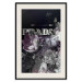 Wall Poster Prada in Flowers - composition of flowers and silver text on a black background 131798 additionalThumb 19