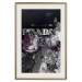 Wall Poster Prada in Flowers - composition of flowers and silver text on a black background 131798 additionalThumb 20
