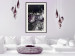 Wall Poster Prada in Flowers - composition of flowers and silver text on a black background 131798 additionalThumb 24