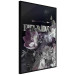 Wall Poster Prada in Flowers - composition of flowers and silver text on a black background 131798 additionalThumb 5