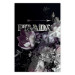 Wall Poster Prada in Flowers - composition of flowers and silver text on a black background 131798