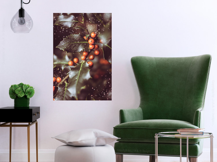 Wall Poster Magic Shrub - plant with green leaves in a wintry holiday atmosphere 132198 additionalImage 4