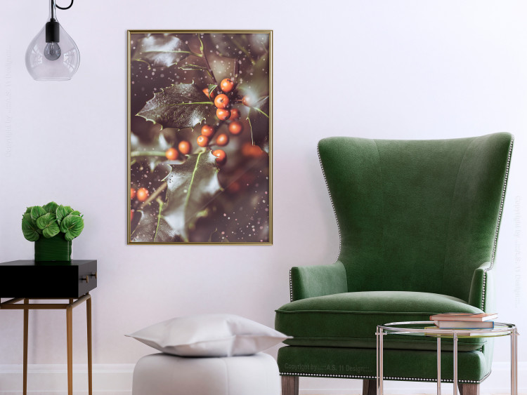 Wall Poster Magic Shrub - plant with green leaves in a wintry holiday atmosphere 132198 additionalImage 5