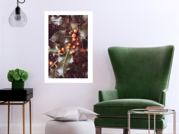 Wall Poster Magic Shrub - plant with green leaves in a wintry holiday atmosphere 132198 additionalImage 5