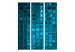 Room Divider Azure Mosaic (3-piece) - shiny blue composition 133198 additionalThumb 3