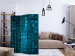 Room Divider Azure Mosaic (3-piece) - shiny blue composition 133198 additionalThumb 4