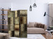 Room Separator Metal Tiles (3-piece) - elegant design in golden ornaments 133398 additionalThumb 4
