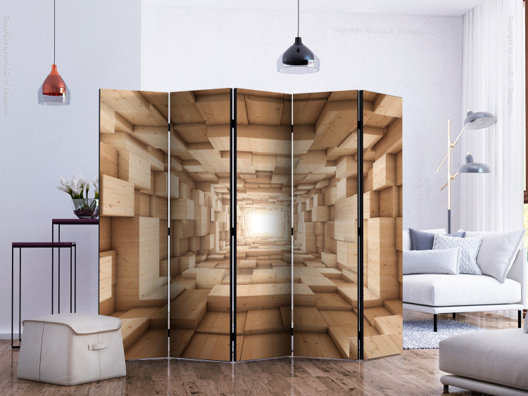 Room Divider Screen Upward... II II - architecture of space with wooden walls 133698 additionalImage 2