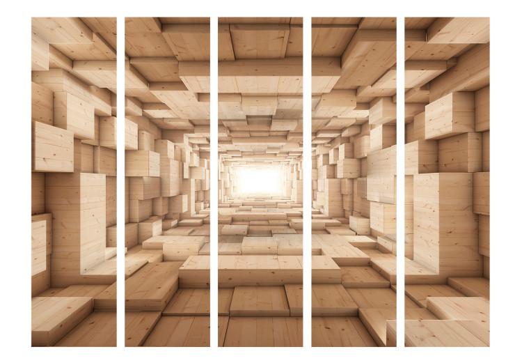 Room Divider Screen Upward... II II - architecture of space with wooden walls 133698 additionalImage 3