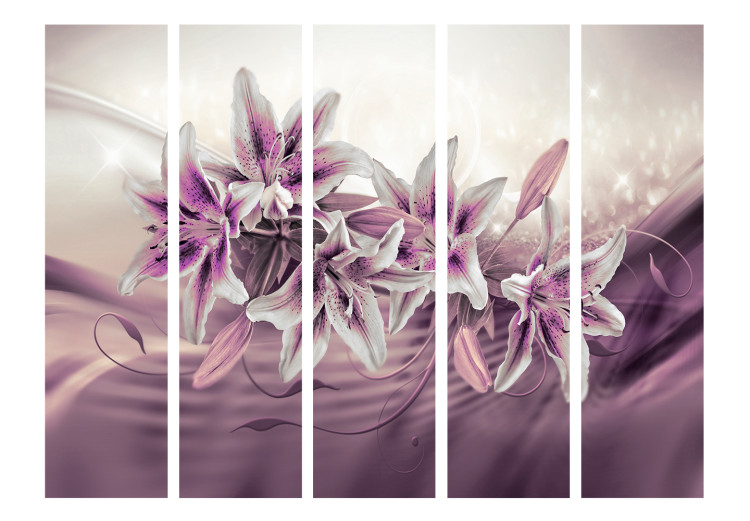 Room Separator Purple Discretion II - romantic bouquet of purple lily flowers 133798 additionalImage 3